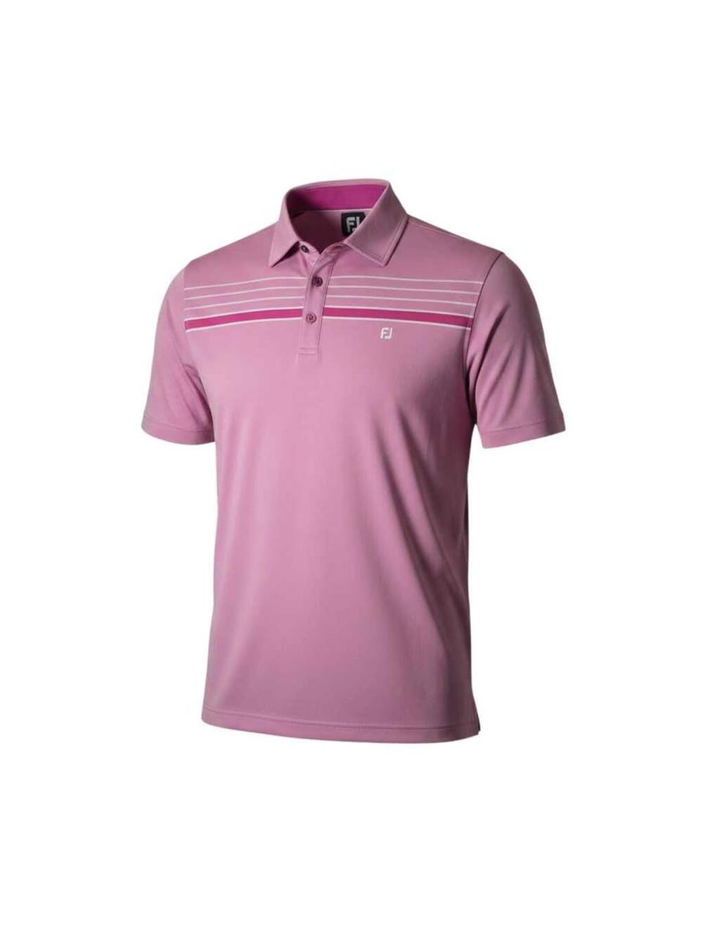 FootJoy Pink Striped Polo Shirt Medium